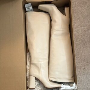 Zara Cream Knee Boots